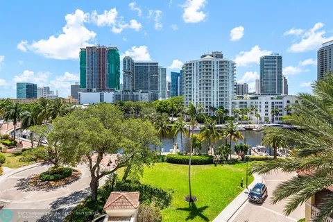 a city view with tall buildings