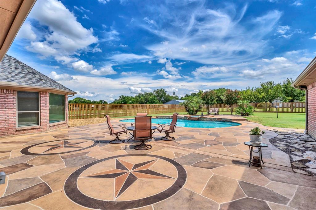 50 Buckingham Lane Allen, TX 75002 - Photo 34 of 39 View of pool featuring a pool with connected hot tub, a fenced backyard, and a patio area