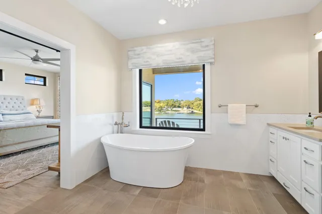 a view of a balcony with city view