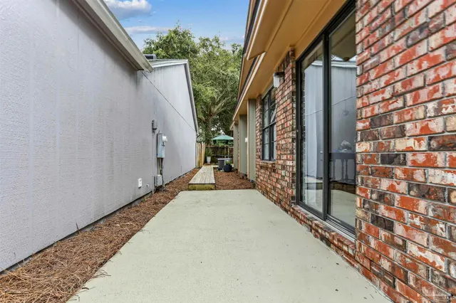 a view of a house with a patio