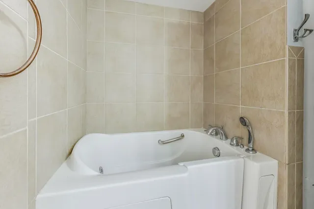 a bathroom with a sink and a tub
