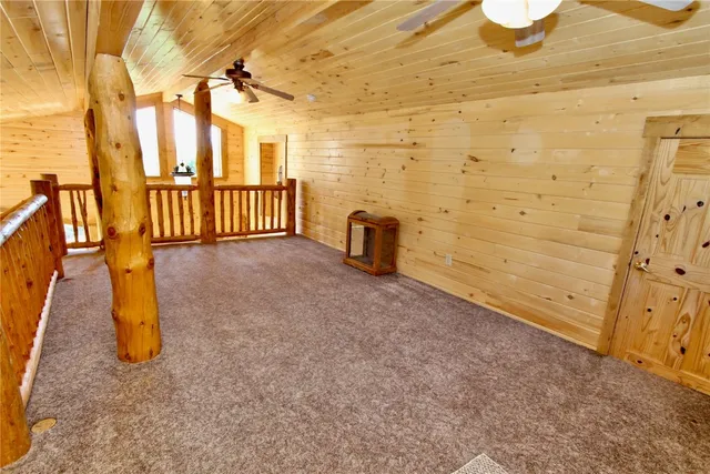 a view of a room with stairs