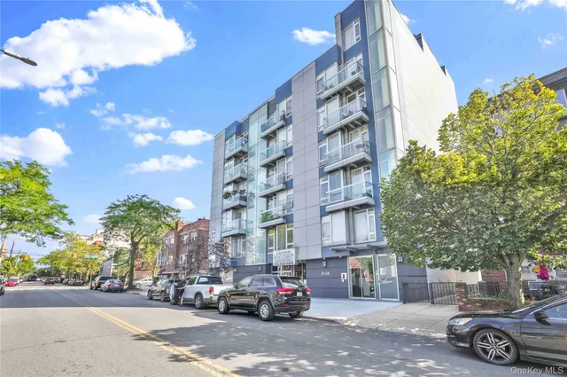 a car parked in front of a building