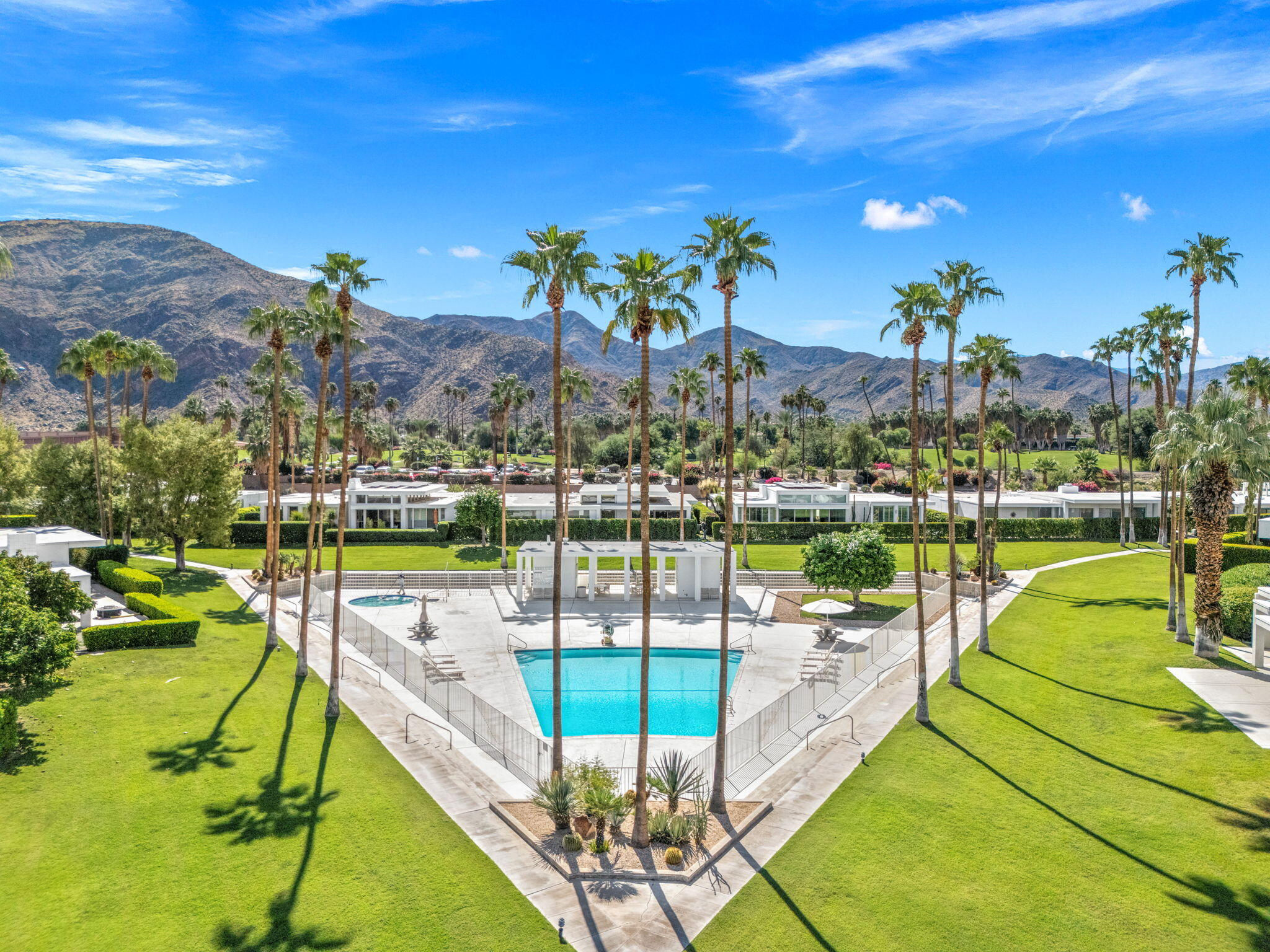 2691 Kings Road East Palm Springs, CA 92264 - Photo 43 of 45 a view of a swimming pool with a patio and a yard