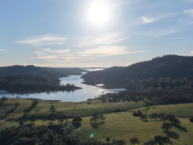 a view of lake with mountain
