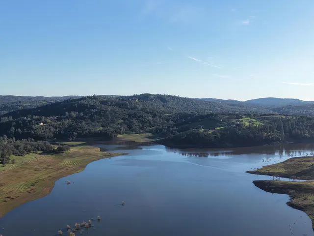a view of lake and mountain