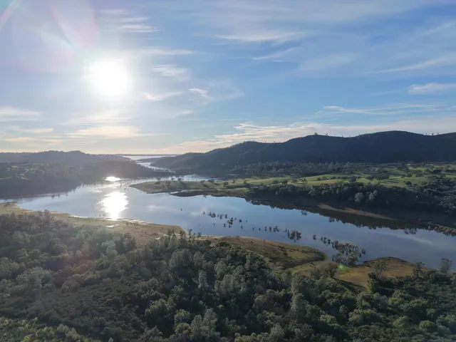 a view of lake with mountain