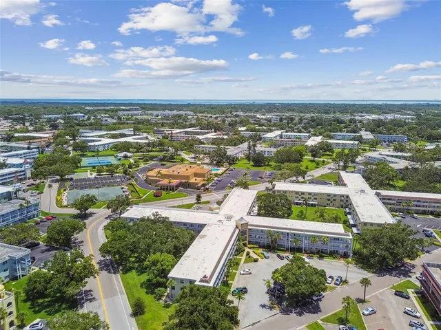 an aerial view of a city