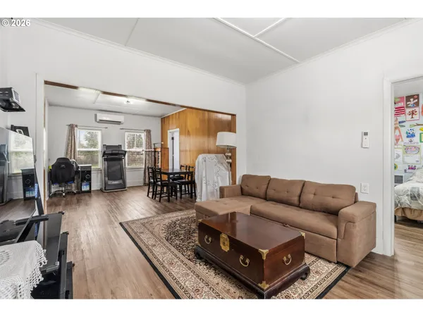 a bedroom with furniture and a bed