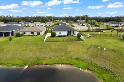 a view of a lake with houses