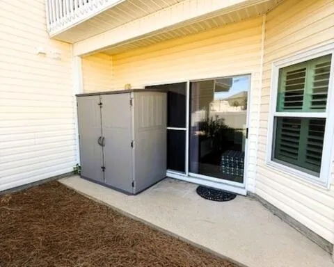 a view of a backyard of a house