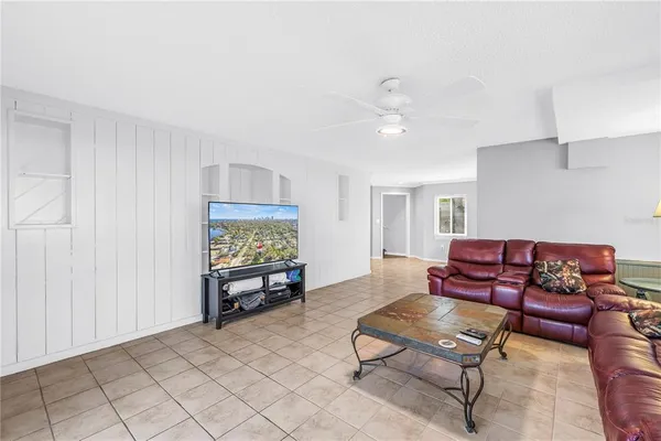 a living room with furniture