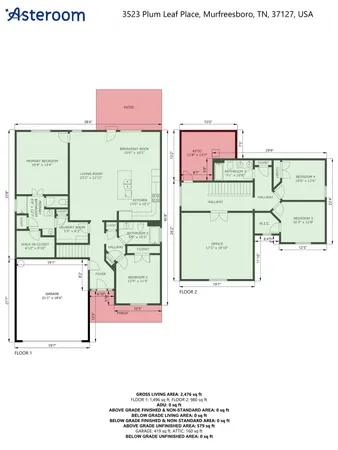 $495,000 | 3523 Plum Leaf Place, Murfreesboro, TN 37127