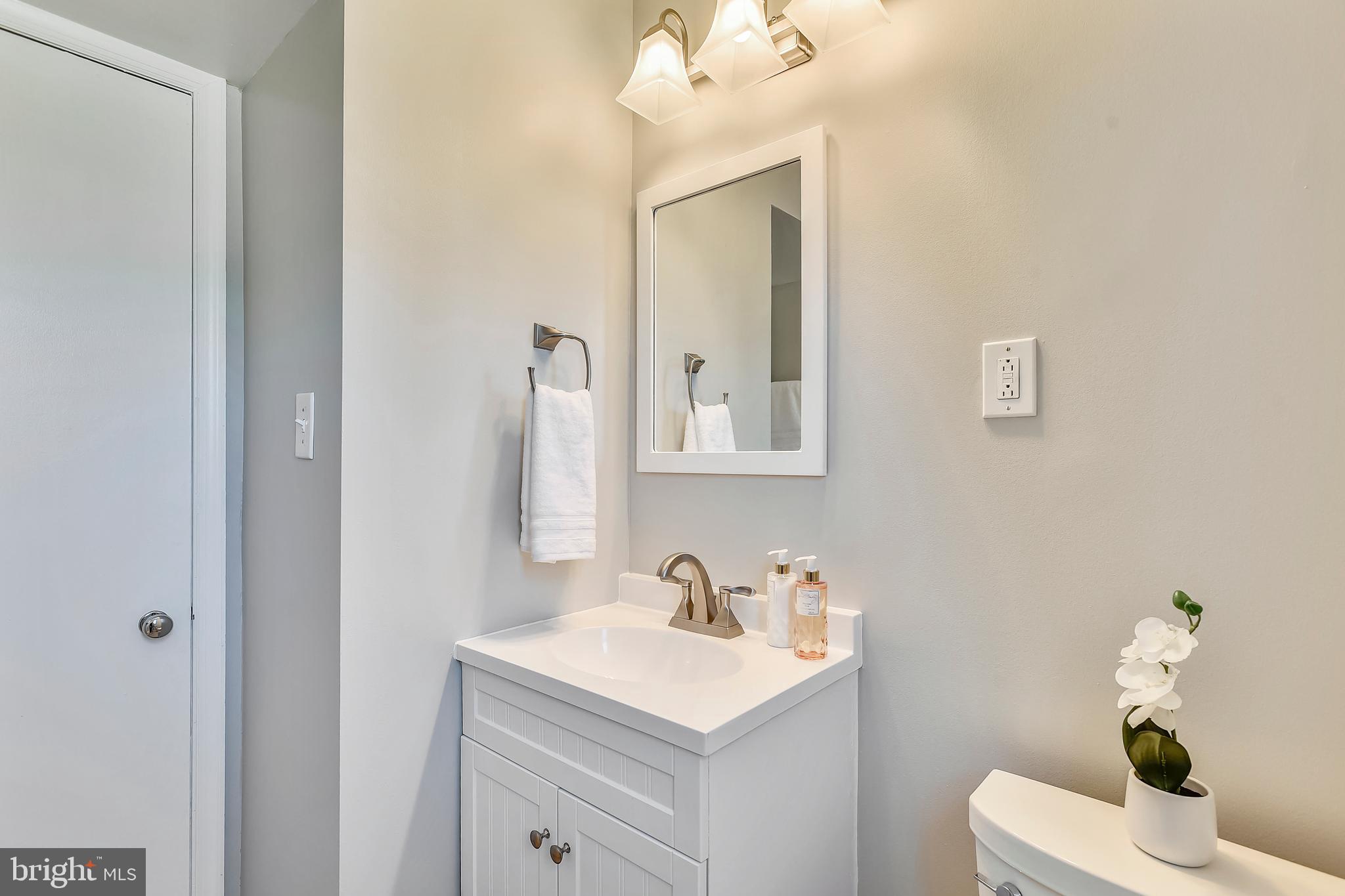 7308 Foxe Place Springfield, VA 22151 - Photo 30 of 38 a bathroom with a sink vanity and a mirror