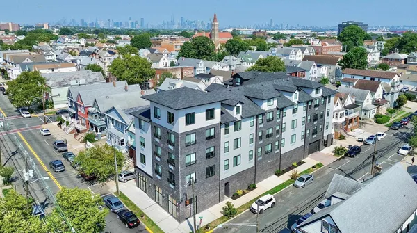 an aerial view of a house
