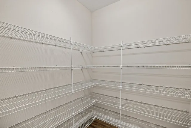 a view of a room with empty racks