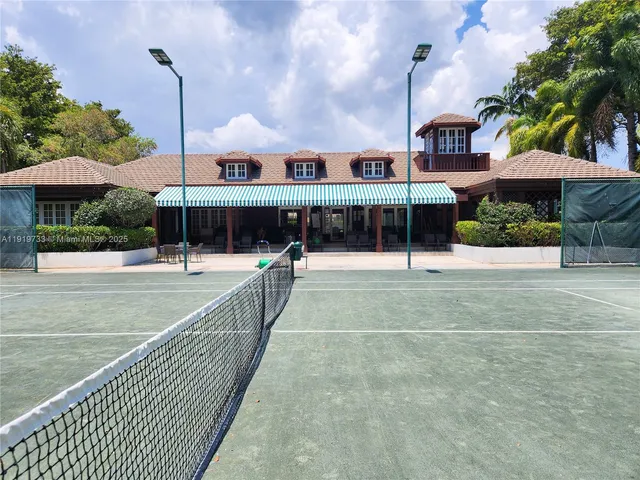 a outdoor space with lots of tables and chairs
