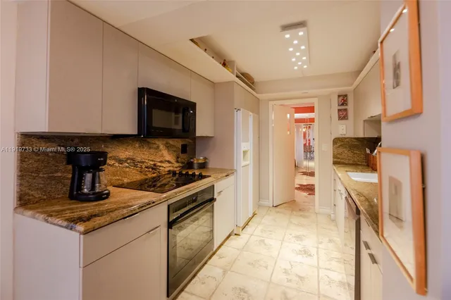 a kitchen with lots of counter top space