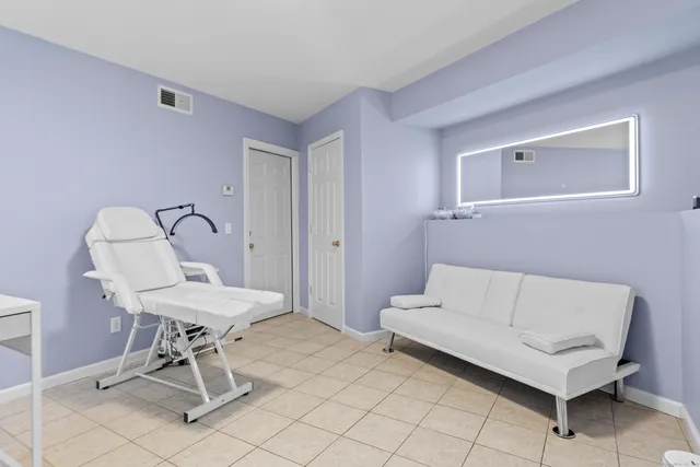 a living room with furniture