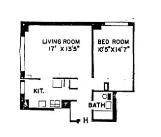 350 West 51st Street, Unit 3H Manhattan, NY 10019 - Photo 8 of 8 Floor Plan