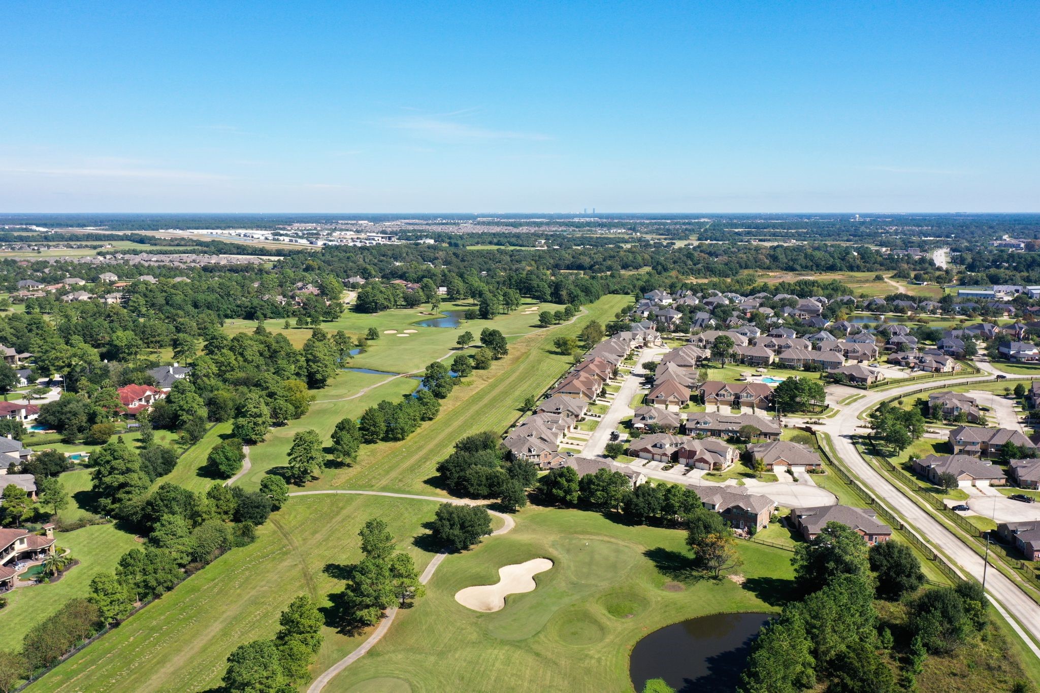9622 Old Timber Lane Spring, TX 77379 - Photo 49 of 50 an aerial view of a city with lots of residential buildings