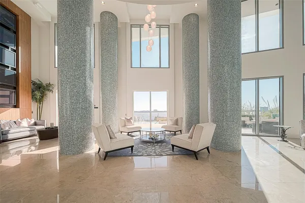 a view of a golf course with a garden