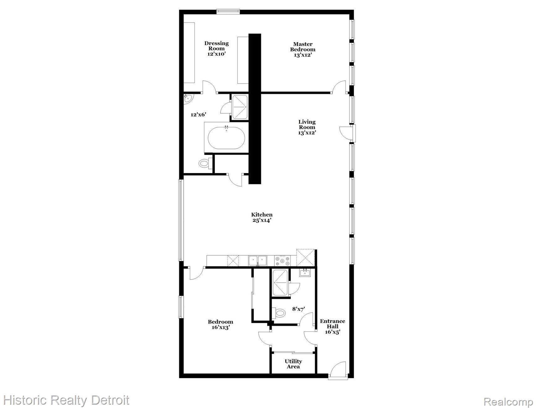 2915 John R Street, Unit 308 Detroit, MI 48201 - Photo 14 of 14 Floorplan