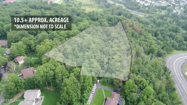 a view of outdoor space with signage and flags