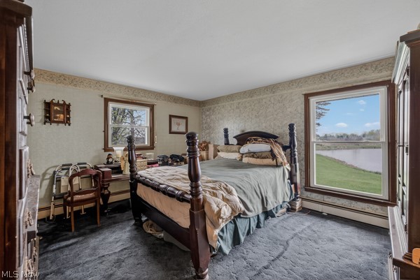8675 West Smith Road Medina, OH 44256 - Photo 13 of 25 Spacious room featuring textured wallpaper, wood-trimmed windows, and wall-to-wall carpeting