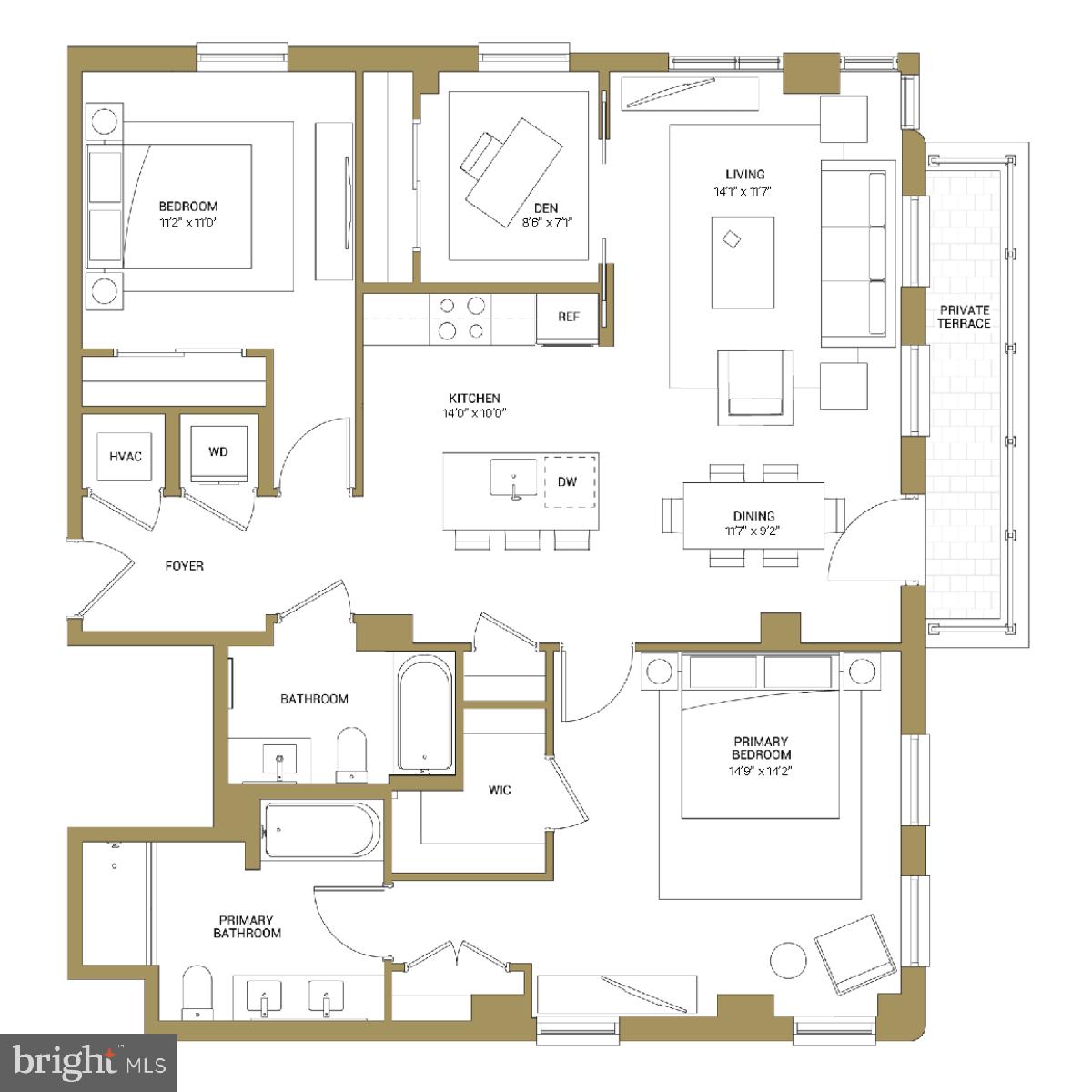 950 3rd Street Northwest, Unit PH1202 Washington, DC 20001 - Photo 2 of 45 a picture of a bench in front of a door