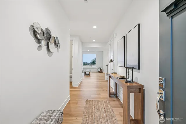 a view of a living room with furniture