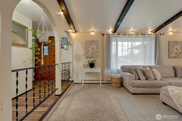 a living room with furniture