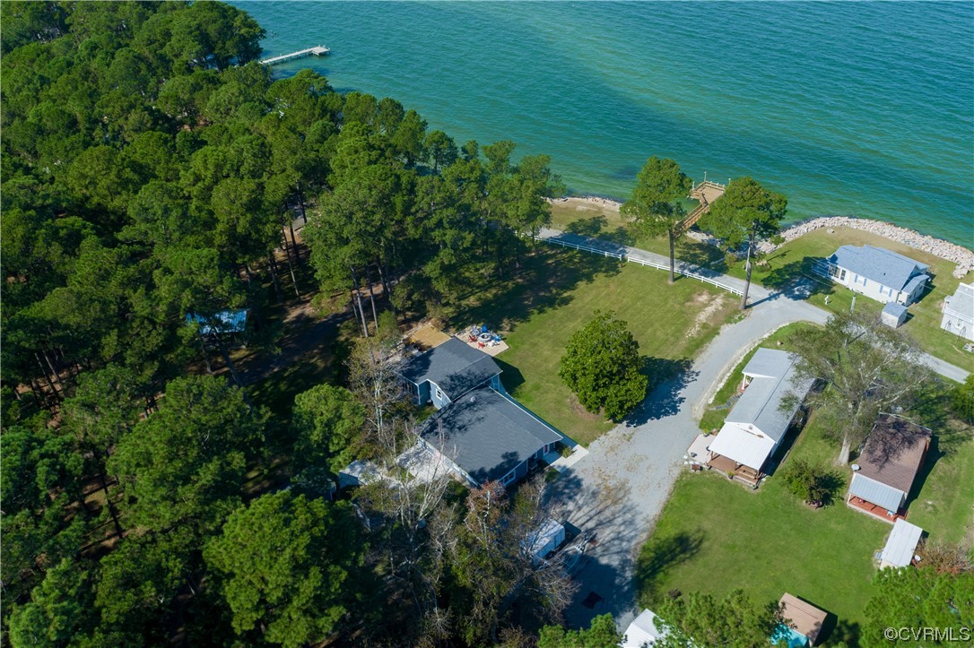 215 Riverside Drive Deltaville, VA 23043 - Photo 48 of 49 an aerial view of a house with a yard