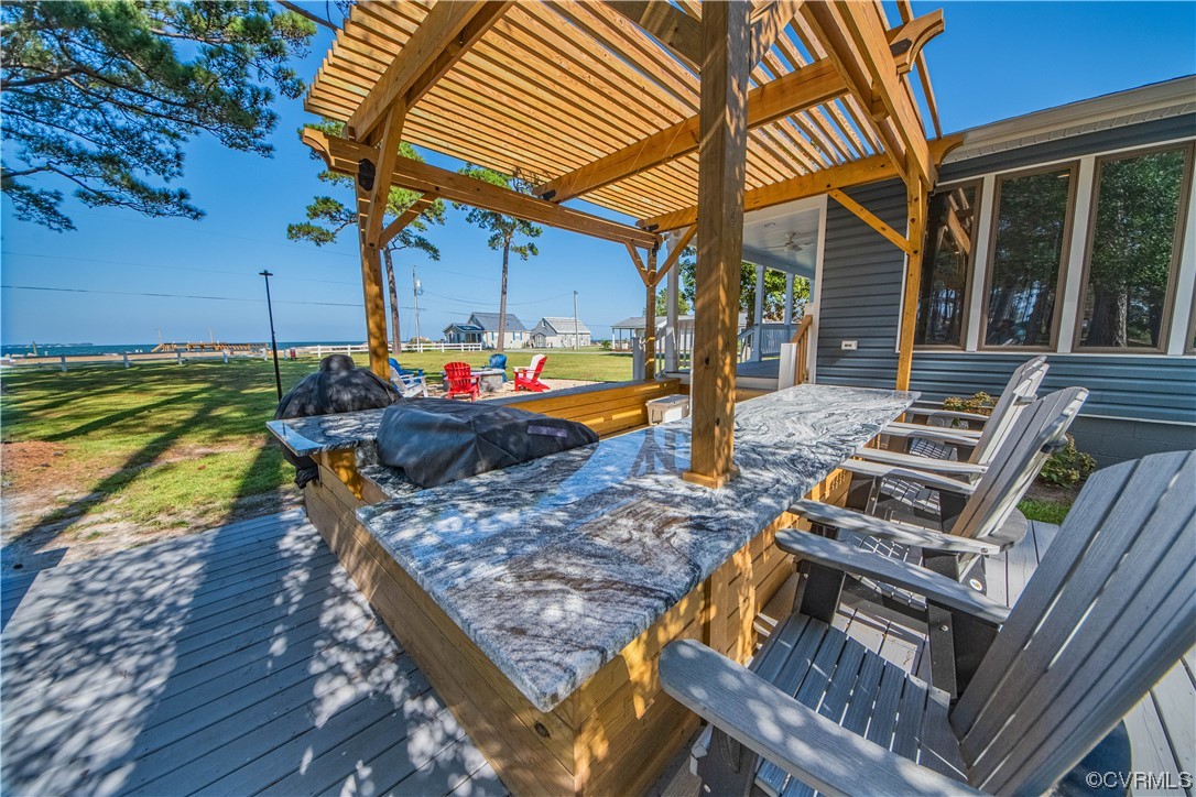 215 Riverside Drive Deltaville, VA 23043 - Photo 6 of 49 a view of an outdoor sitting space