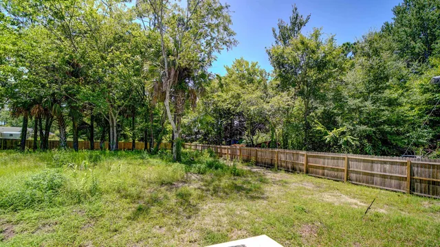 a view of backyard with green space