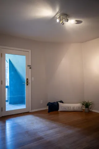 a view of a porch with furniture