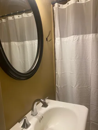 a bathroom with a tub