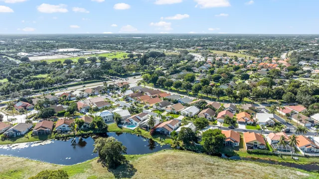 a view of a lake with houses
