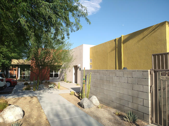 225 Sandy Point Trail Palm Springs, CA 92262 - Photo 11 of 38 a view of brick wall and potted plants