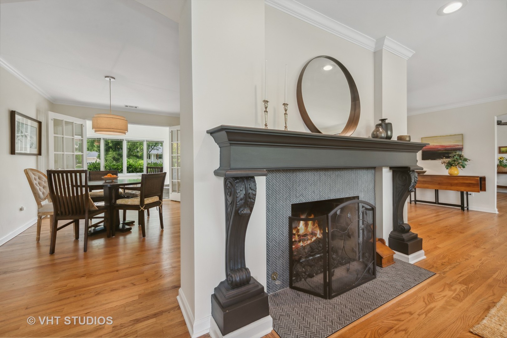 831 Ela Road Inverness, IL 60067 - Photo 20 of 46 a living room with furniture and a fireplace