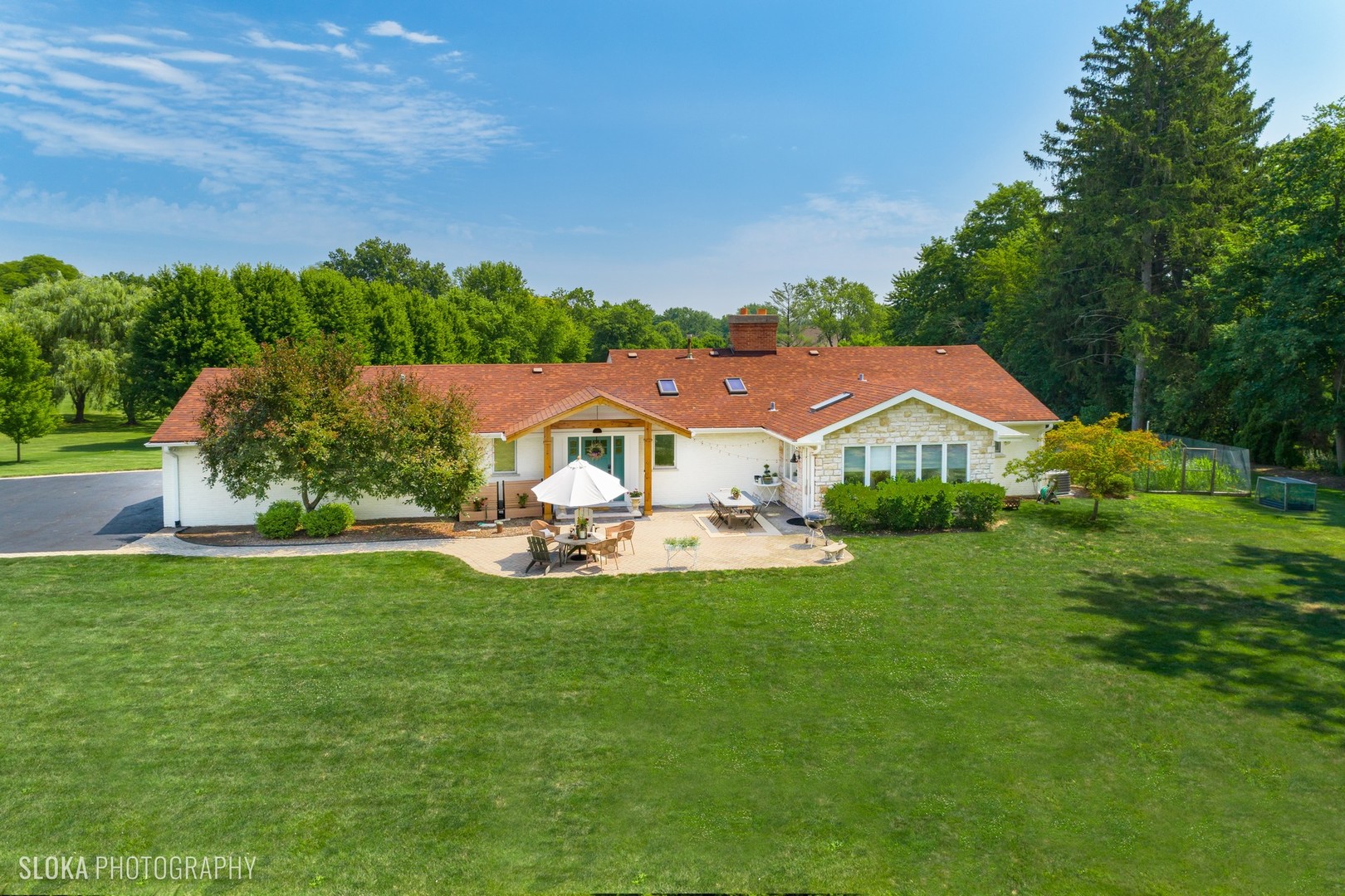 831 Ela Road Inverness, IL 60067 - Photo 2 of 46 a aerial view of a house with swimming pool garden and patio