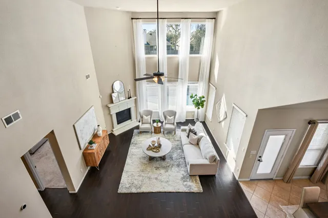 a hallway with wooden floor