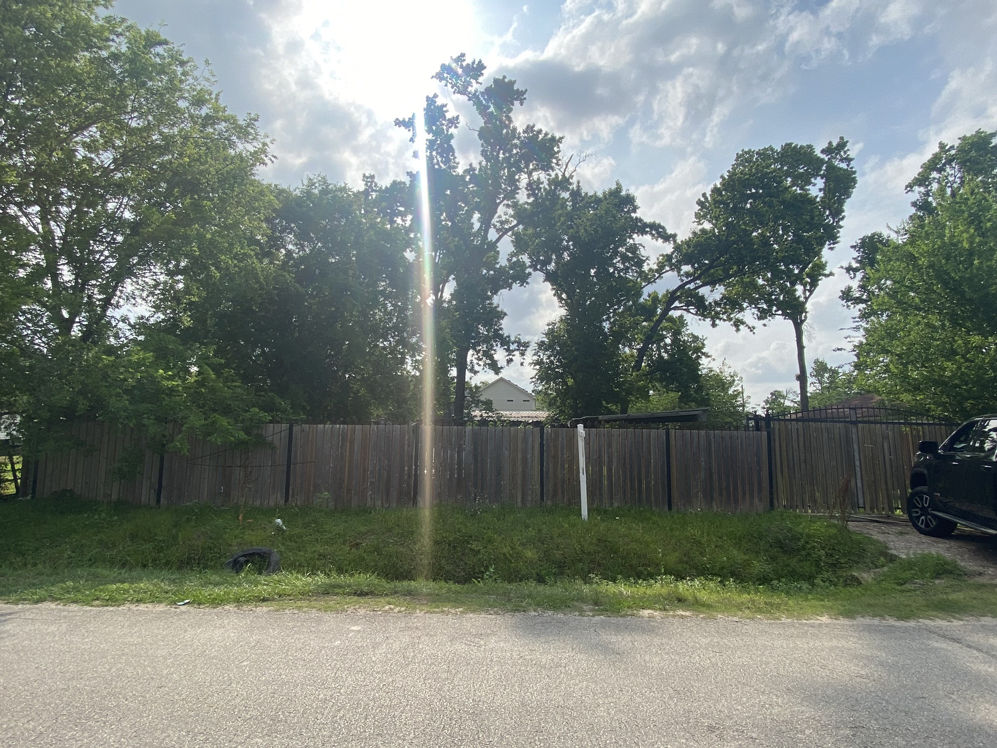9417 Pembrook Street Houston, TX 77016 - Photo 4 of 4 a view of backyard with potted plants and large trees