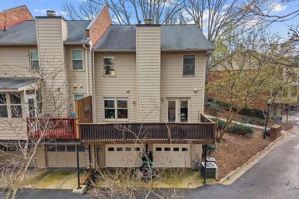 a view of a park with trees