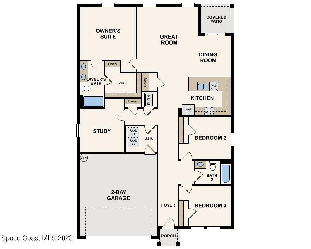 466 Saul Road Southwest Palm Bay, FL 32908 - Photo 2 of 2 QuailRidge-3Bedroom-floor-1