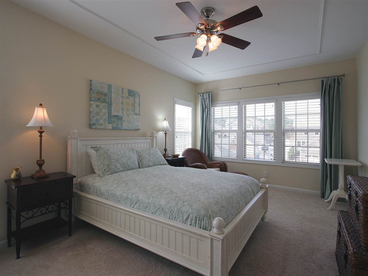 1517 Rodessa Run Raleigh, NC 27607 - Photo 12 of 25 Gorgeous master bedroom. Detailed ceiling with fan and light. Plush carpet. Lots of windows. Huge walk-in closet. Master Bedroom