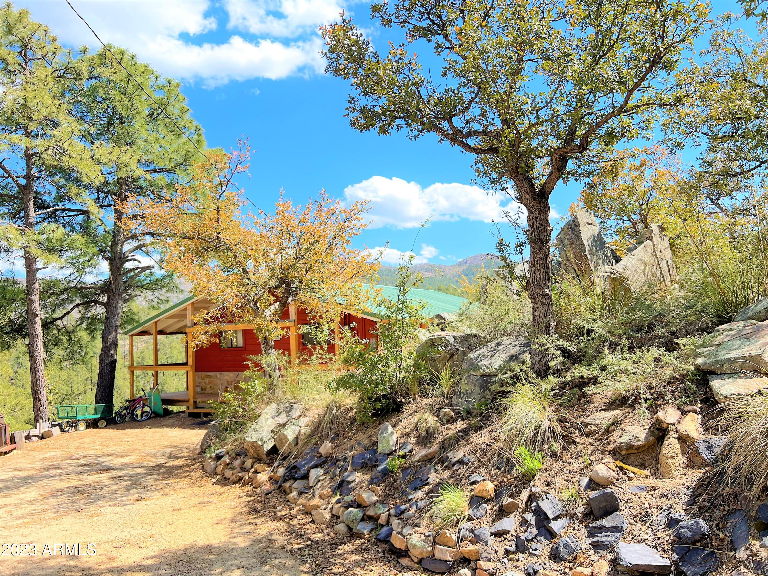 23659 Sunny South Road Crown King, AZ 86343 - Photo 23 of 29 a view of a yard with plants and large trees