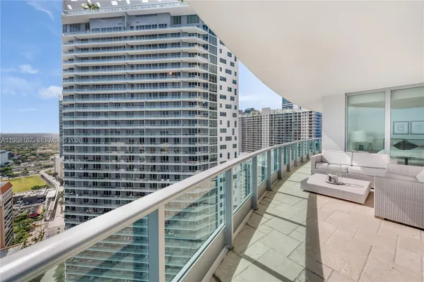 a view of balcony with couch