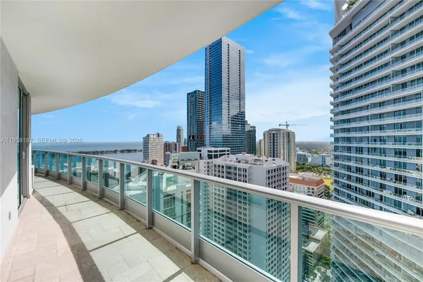 a view of balcony with city view