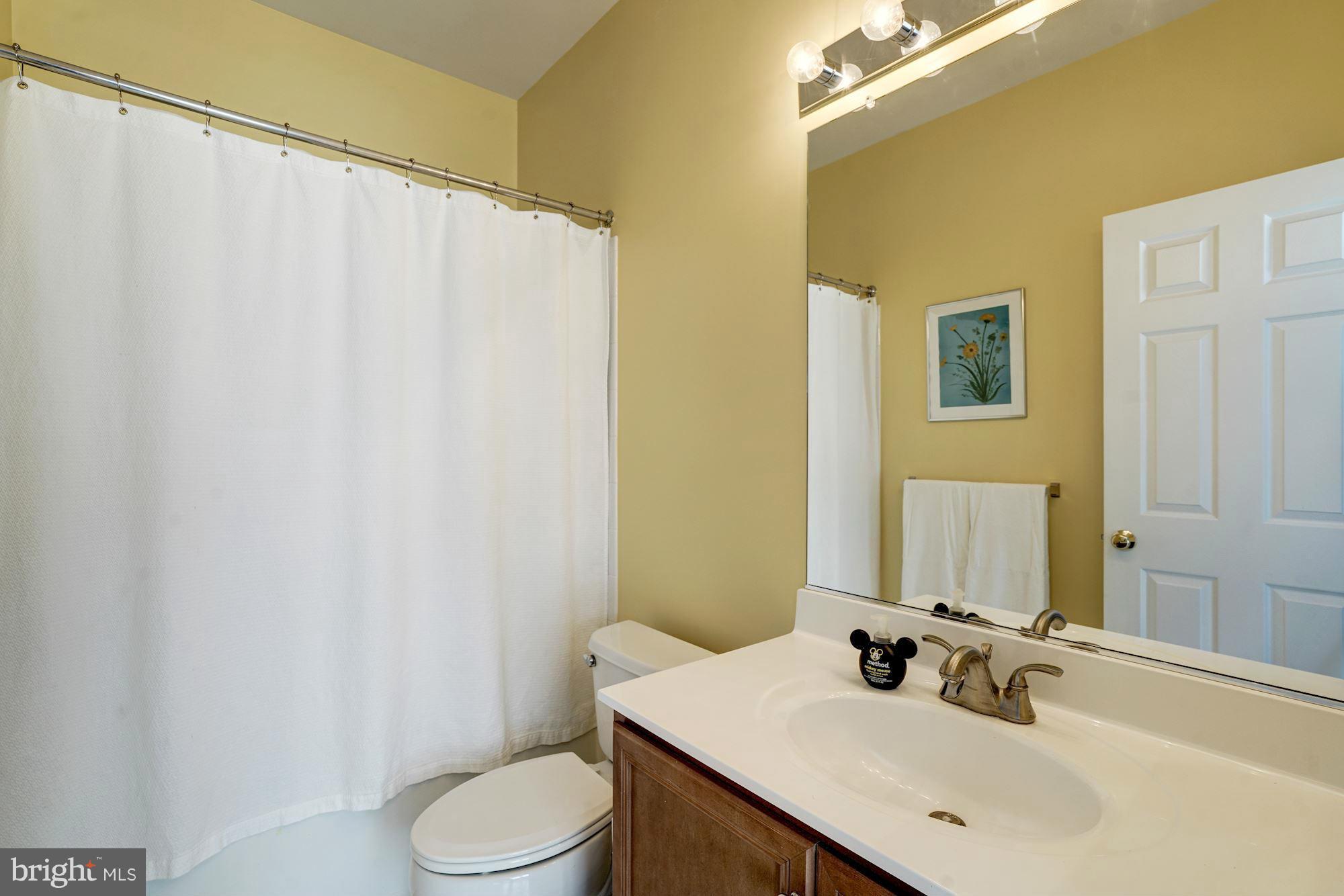 25013 Riding Center Drive Chantilly, VA 20152 - Photo 24 of 28 a bathroom with a sink a toilet and shower curtain